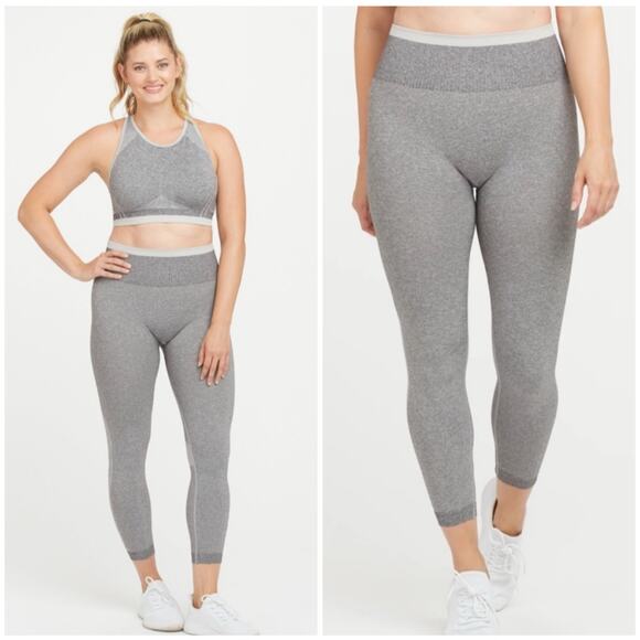 Spanx Seamless Sculpt Leggings Shapewear in Spacedye Cloudy Grey Medium NWT - Picture 13 of 13
